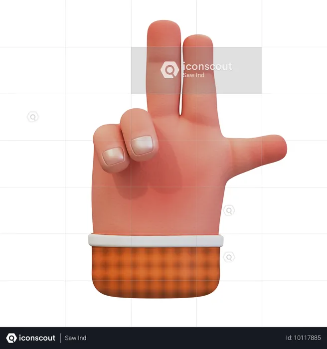 Gun hand gesture  3D Icon