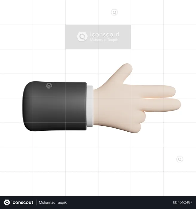 Gun Hand Gesture  3D Illustration