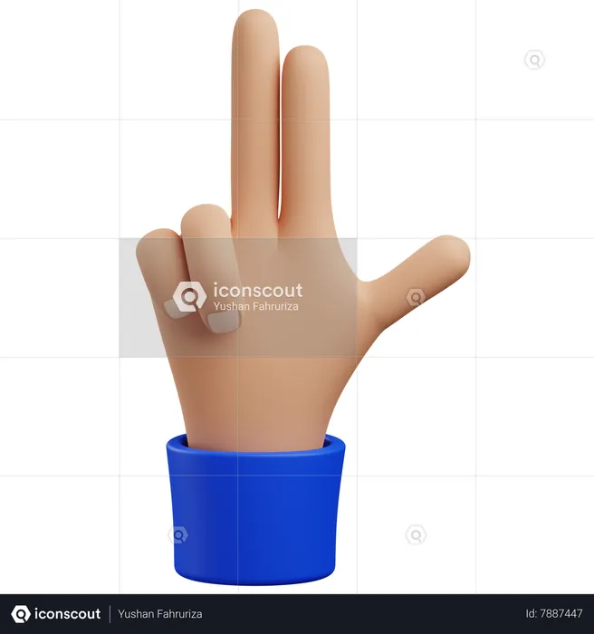 Gun hand gesture  3D Icon