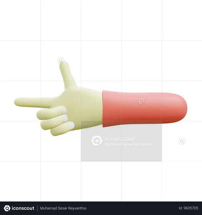 Gun Shoot Hand Gesture  3D Icon