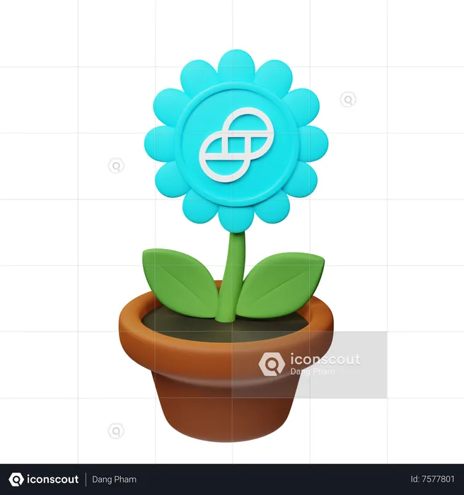 Gusd Crypto Plant Pot  3D Icon