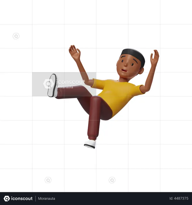 Guy Falling  3D Illustration