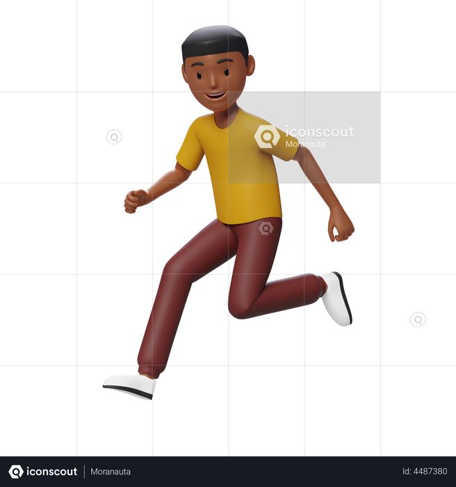 Premium Guy Running 3D Illustration download in PNG, OBJ or Blend format