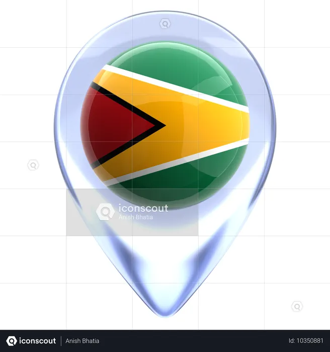 Guyana Flag 3D Icon