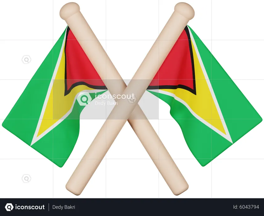 Guyana Flag Flag 3D Icon