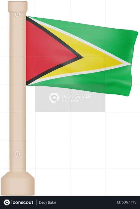 Guyana Flag Flag 3D Icon