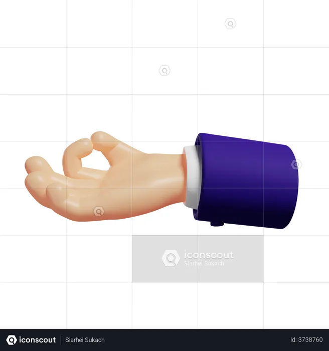 Gyan mudra hand gesture  3D Illustration