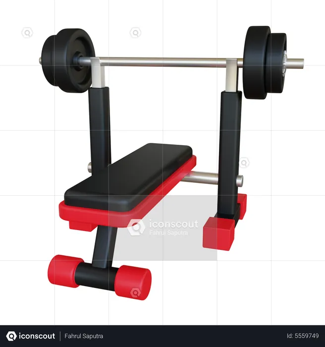 Gym Bench Press Equipment  3D Icon