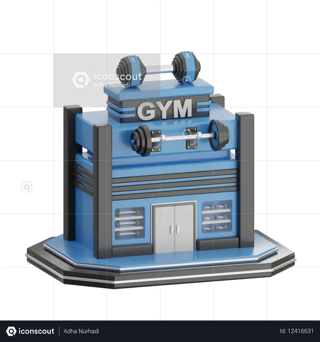Gym Building  3D Icon