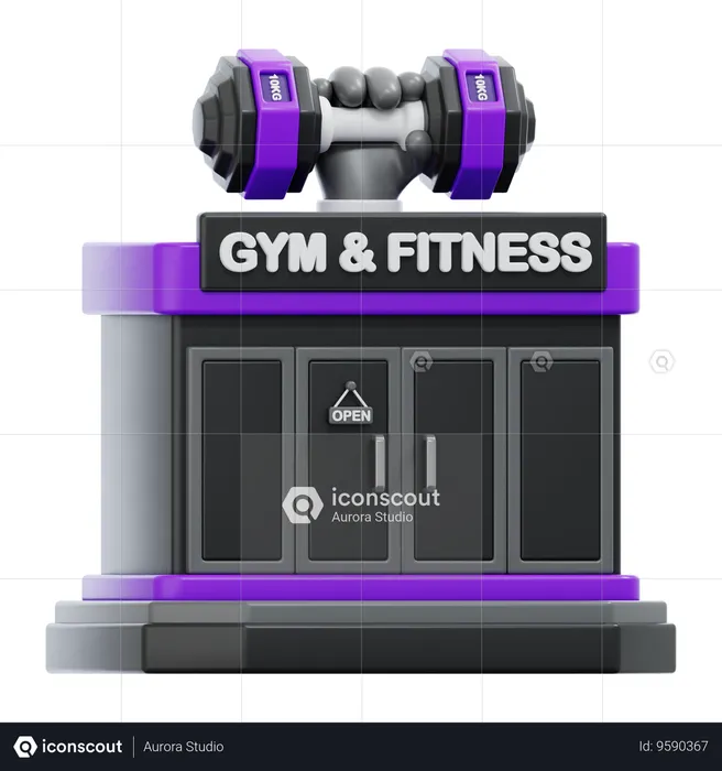 Gym Building  3D Icon