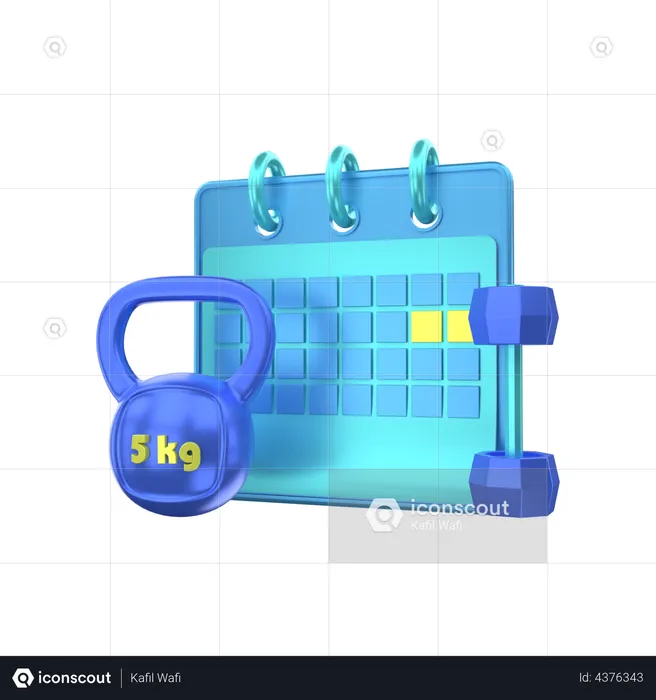 Gym Calendar  3D Illustration