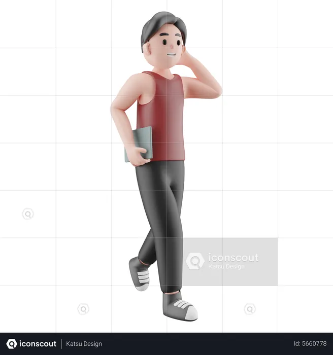 Gymman Walking  3D Illustration
