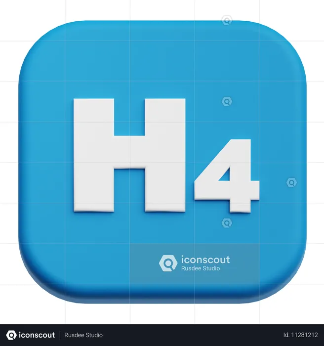 H 4  3D Icon