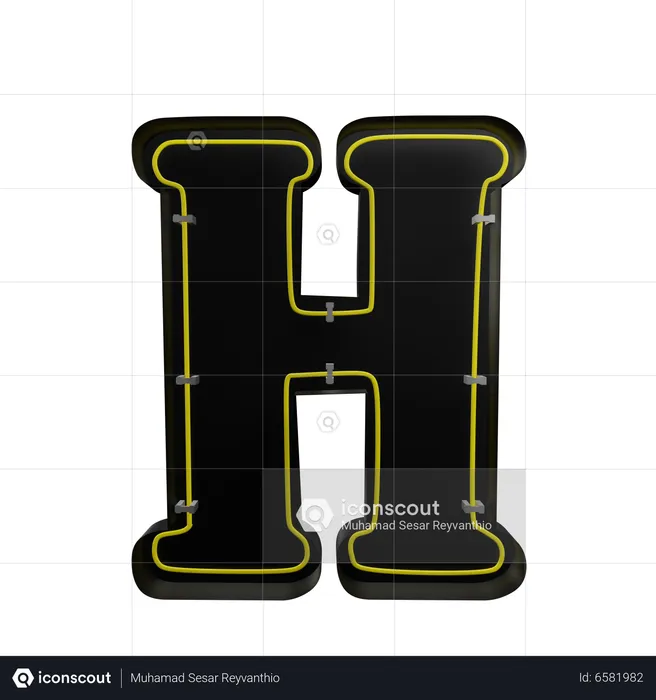 H Alphabet  3D Icon