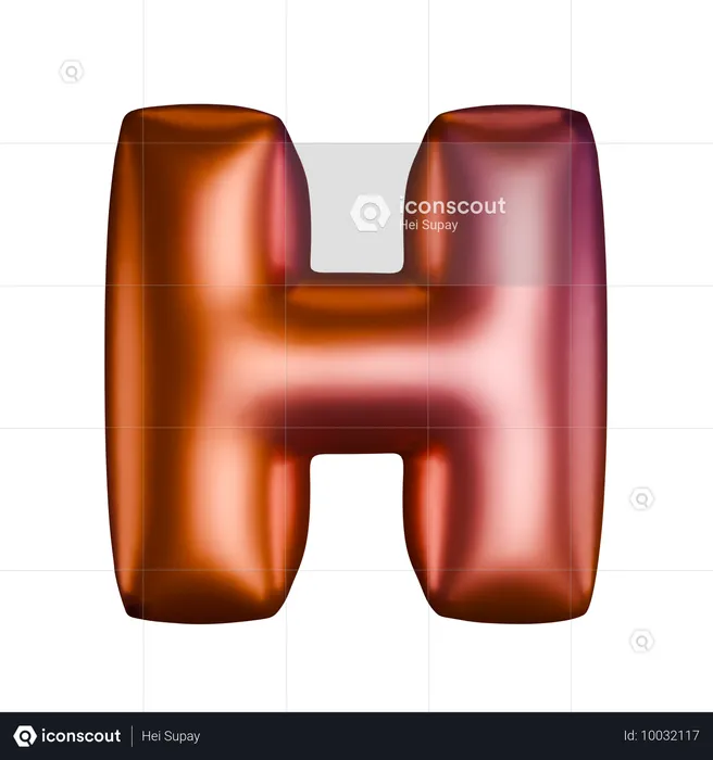 H Balloon Shaped Letter  3D Icon