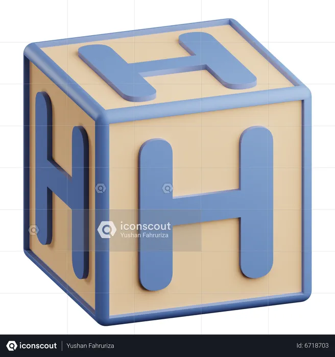 H Letter  3D Icon