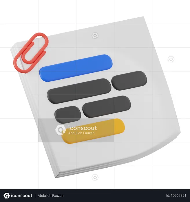 Haftnotiz  3D Icon