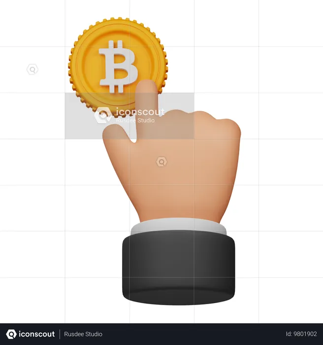 Haga clic en bitcoin  3D Icon