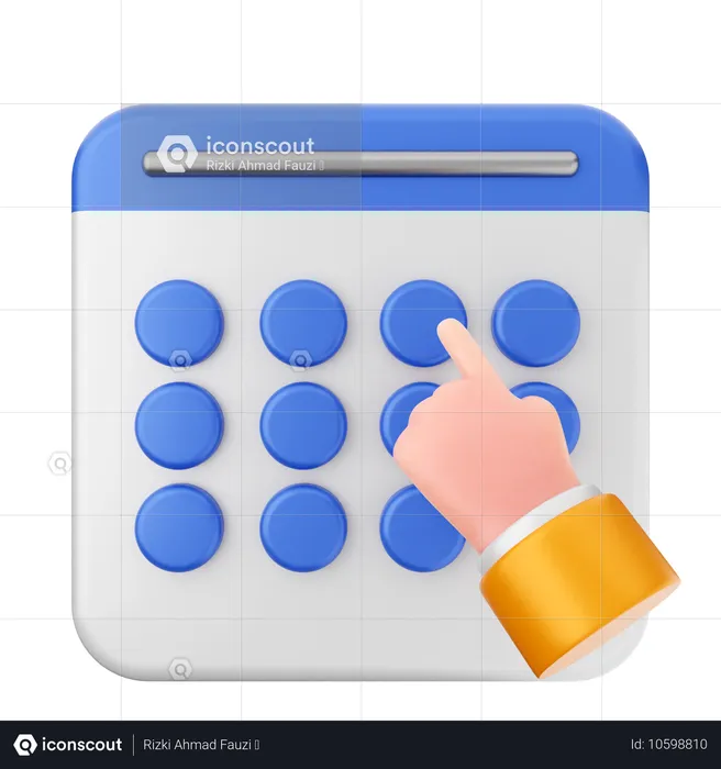 Haga clic en calendario  3D Icon