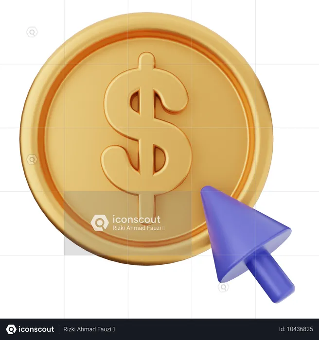 Haga clic en moneda dólar  3D Icon