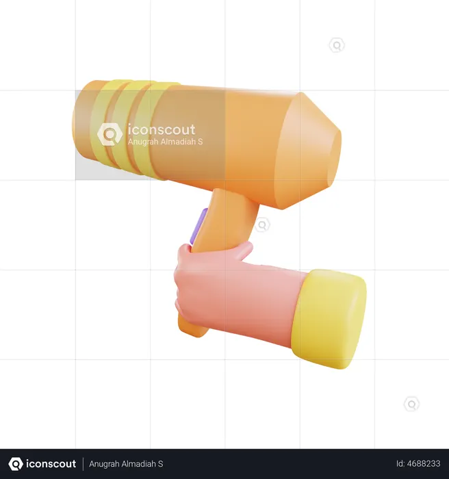Hair Dryer  3D Illustration
