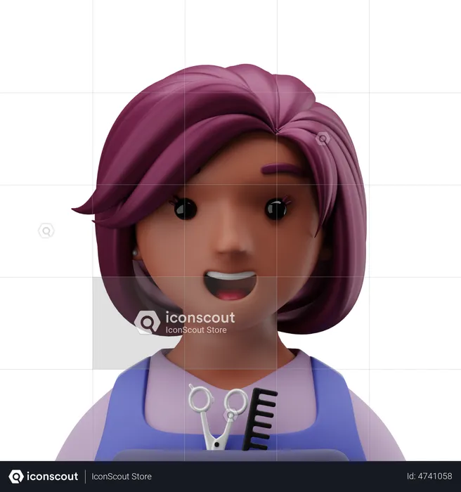 Female Hairdresser  3D Icon