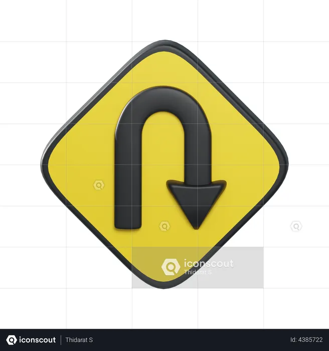 Hairpin curve to right  3D Illustration