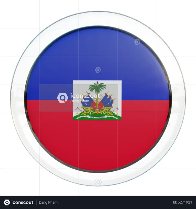 Haiti Round Flag Flag 3D Icon