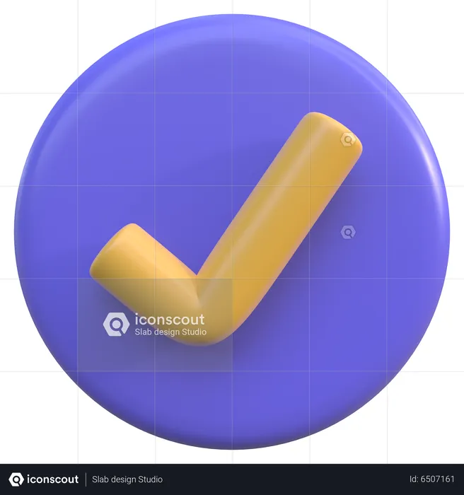 Häkchen-Schaltfläche  3D Icon