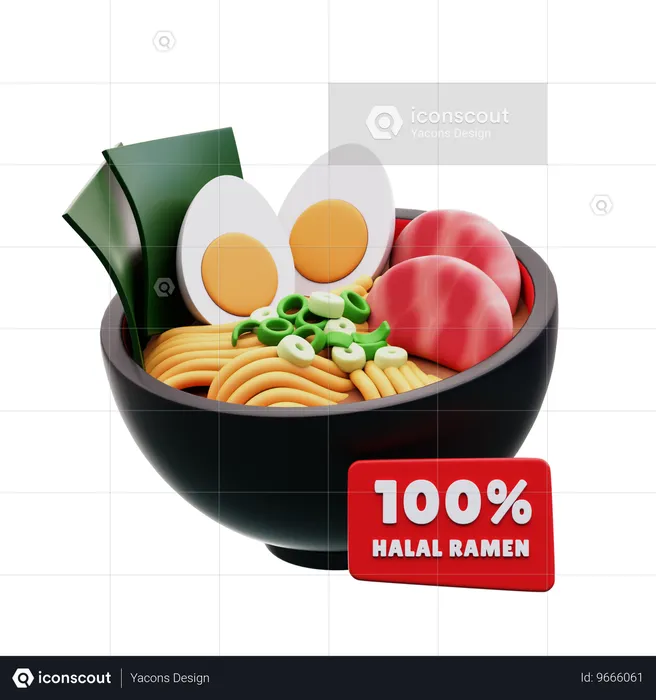 ハラール牛肉ラーメン  3D Icon