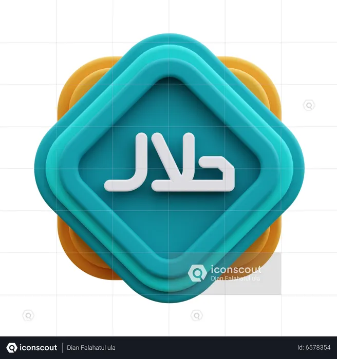 Halal Calligraphy  3D Icon