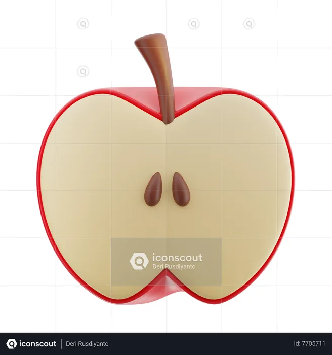 Half Apple  3D Icon