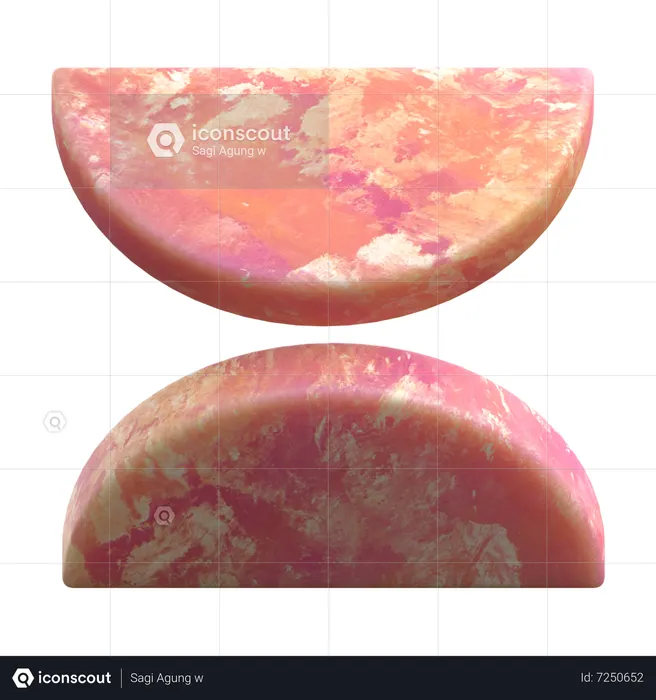 Half Circle Abstract Shape  3D Icon