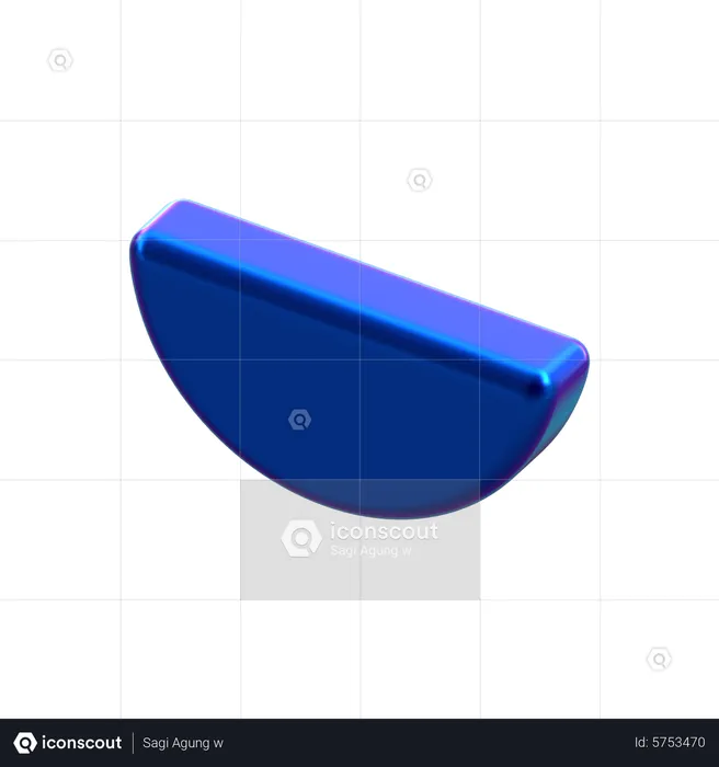 Half Circle Shape  3D Icon