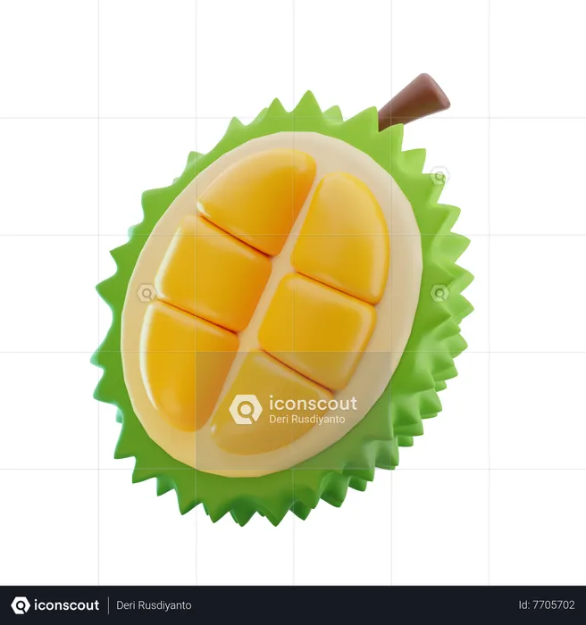 Half Durian  3D Icon