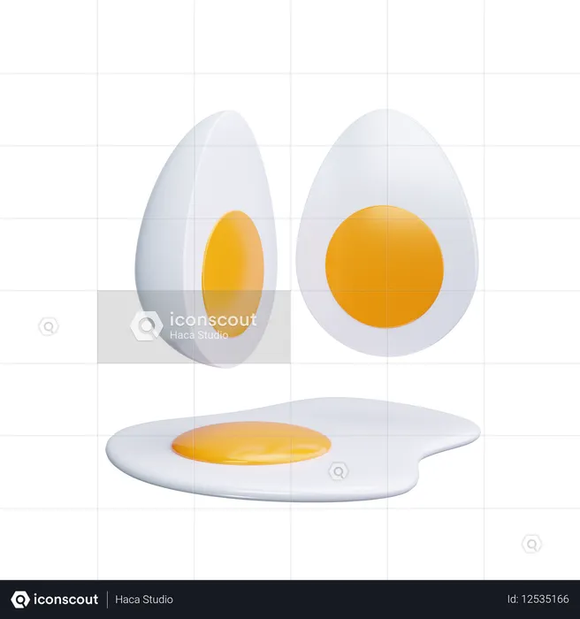 Half Egg  3D Icon