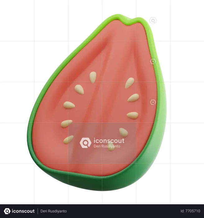 Half Guava  3D Icon