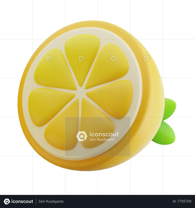 Half Lemon  3D Icon