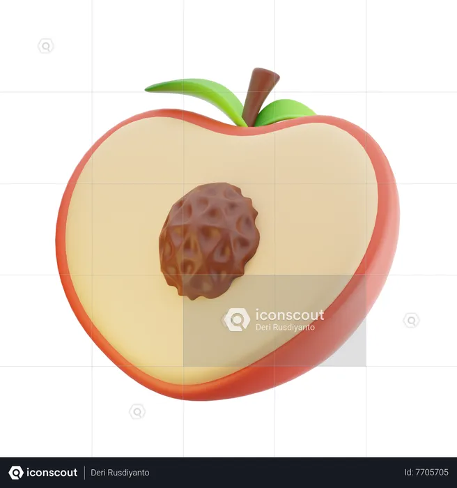 Half Peach  3D Icon