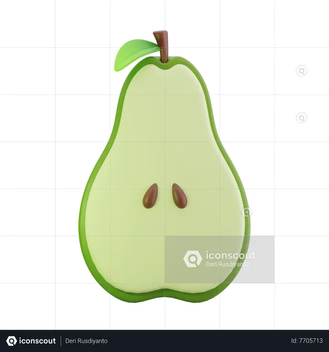 Half Pear  3D Icon