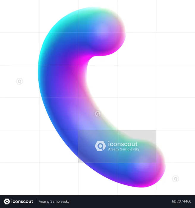 Half Ring Abstract Shape  3D Icon