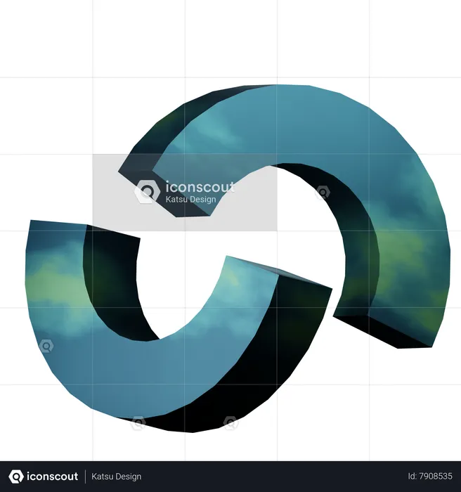 Half Round Shape  3D Icon