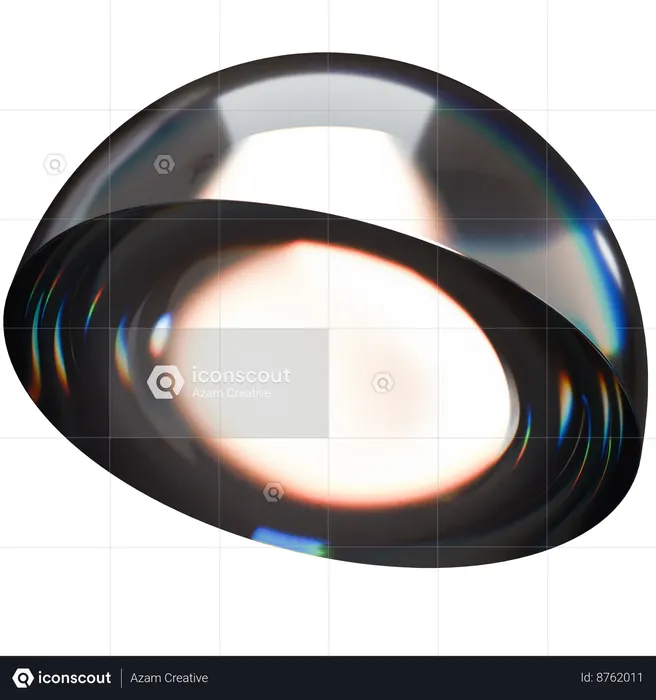 Half Round Shape  3D Icon