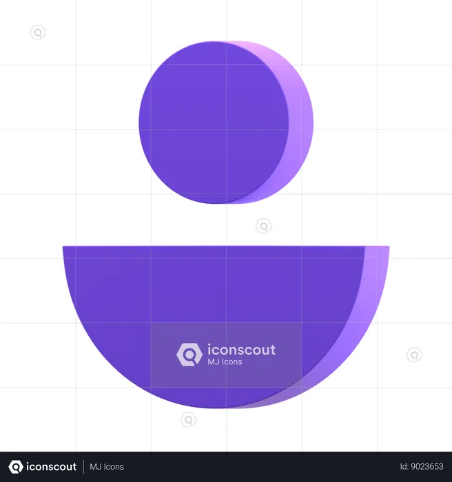 Half & Small Full Circle  3D Icon