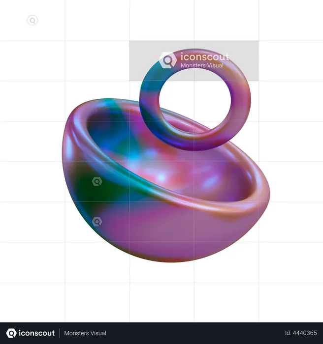 Half Sphere and ring  3D Illustration