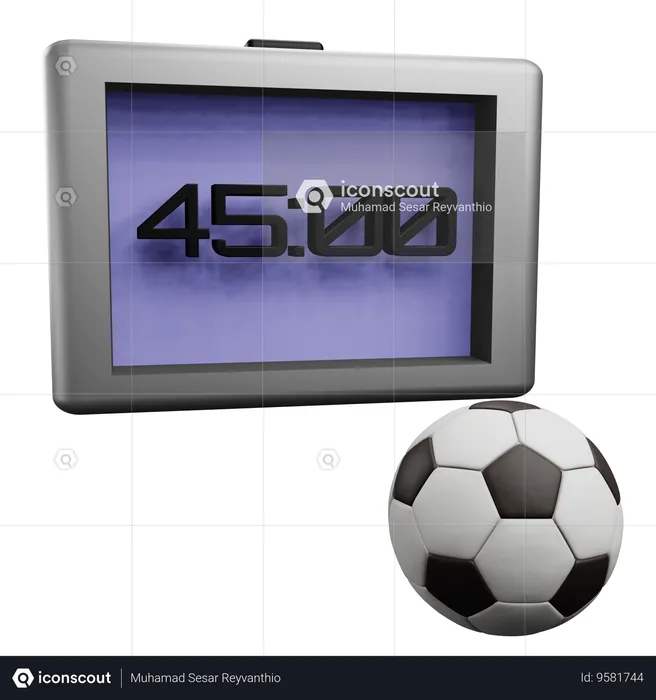 Half Time Football Match  3D Icon