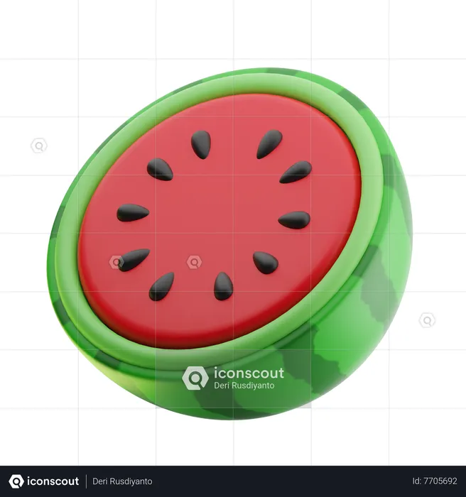 Half Watermelon  3D Icon