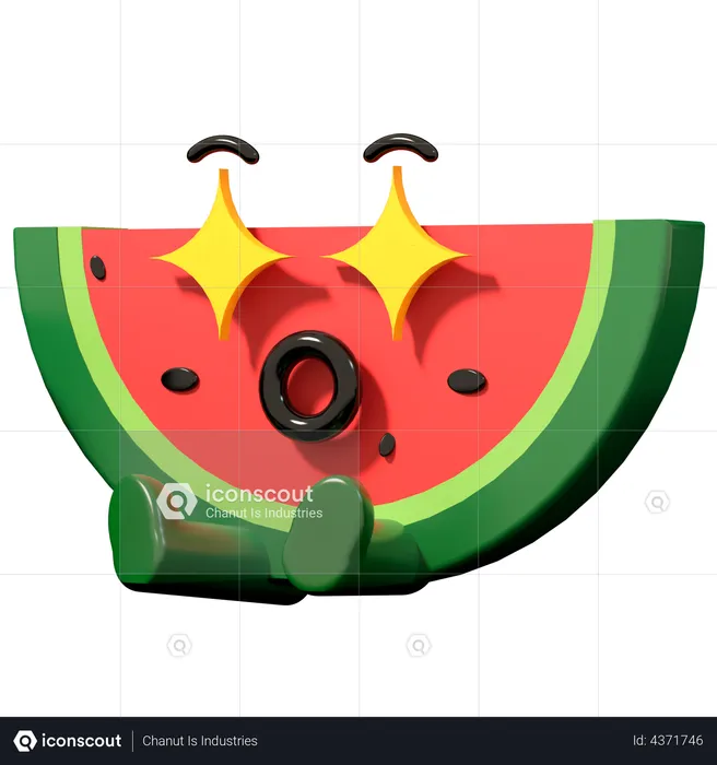 Half watermelon  3D Illustration