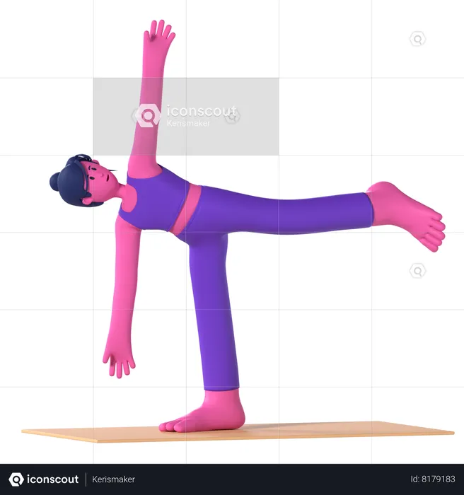 Halfmoon Pose  3D Icon