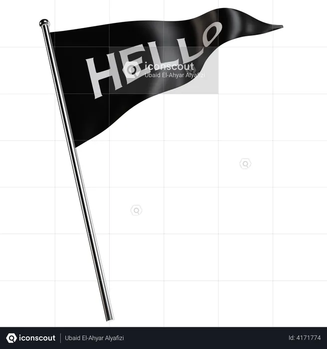 Hallo Flagge  3D Illustration